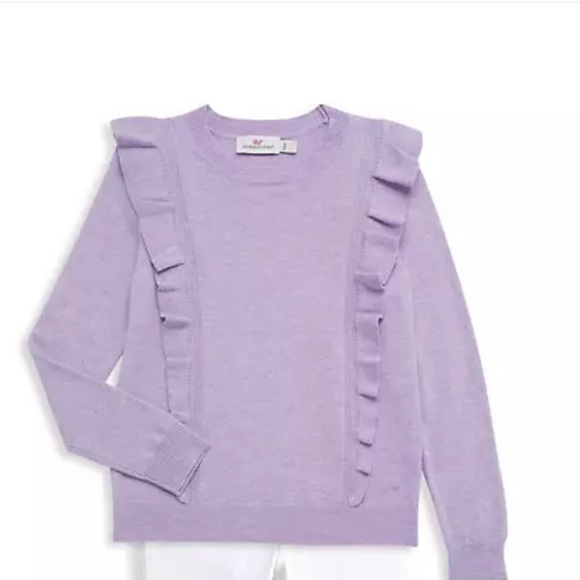 Vineyard Vines Lavender Sweater- ruffles - Woolf Blend - size small - Picture 1 of 9